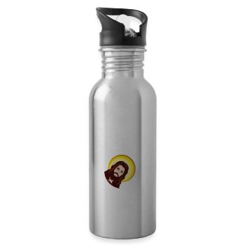 I'm Telling Dad Funny Jesus Meme God Religious - Water bottle with straw - silver - Right