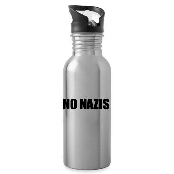 No nazis - Trinkflasche mit integriertem Trinkhalm - Lightsilver - Rechts