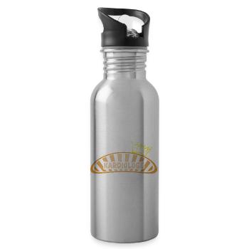 Beruf Kardiologe - Trinkflasche mit integriertem Trinkhalm - Lightsilver - Rechts