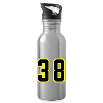 38 Zahl Trikot - Trinkflasche mit integriertem Trinkhalm - Lightsilver - Rechts