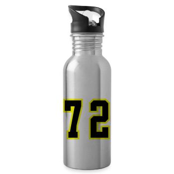 72 Zahl Trikot - Trinkflasche mit integriertem Trinkhalm - Lightsilver - Rechts