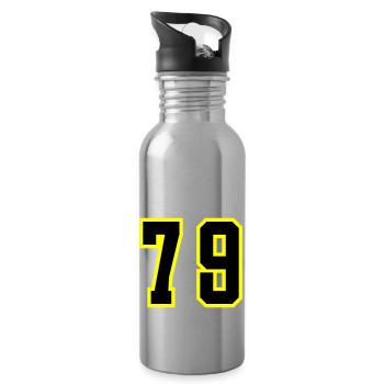 79 Zahl Trikot - Trinkflasche mit integriertem Trinkhalm - Lightsilver - Rechts