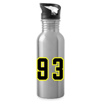 93 Number Jersey - Water bottle with straw - silver - Right