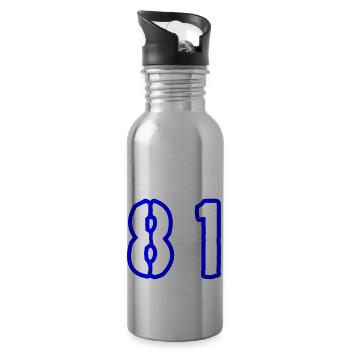 81 Number Symbol - Water bottle with straw - silver - Right