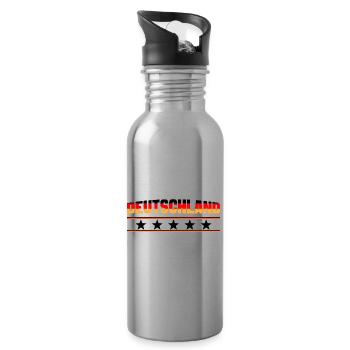 Deutschland Stern - Trinkflasche mit integriertem Trinkhalm - Lightsilver - Rechts