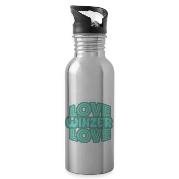 Spruch Winzer - Trinkflasche mit integriertem Trinkhalm - Lightsilver - Rechts