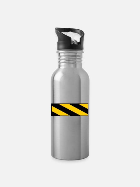 warning sign - Trinkflasche mit integriertem Trinkhalm - Lightsilver