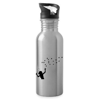 badminton - Trinkflasche mit integriertem Trinkhalm - Lightsilver - Rechts