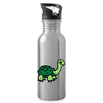 Tortue 3 - Gourde avec paille intégrée - argent clair - Droite