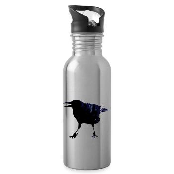Rabe - Trinkflasche mit integriertem Trinkhalm - Lightsilver - Rechts