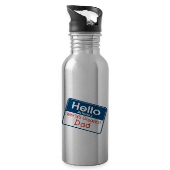 World's Greatest Dad - Water bottle with straw - silver - Right