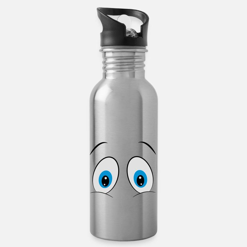 eyes - Water bottle with straw - silver