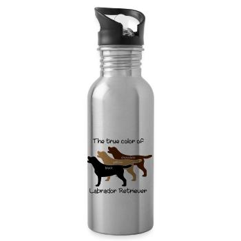 True Color Labrador - Trinkflasche mit integriertem Trinkhalm - Lightsilver - Rechts