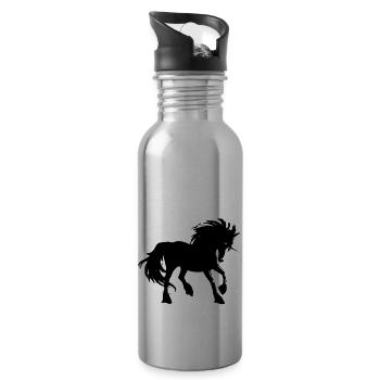 Einhorn - Trinkflasche mit integriertem Trinkhalm - Lightsilver - Rechts