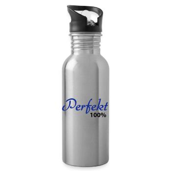 Perfekt 100% - Trinkflasche mit integriertem Trinkhalm - Lightsilver - Rechts