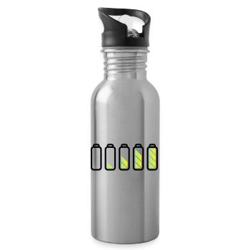 battery_loading - Trinkflasche mit integriertem Trinkhalm - Lightsilver - Rechts