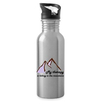 Ma thérapie est une randonnée en montagne - Gourde avec paille intégrée - argent clair - Droite