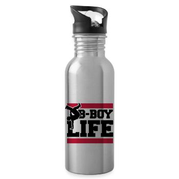 b_boy_life_c2 - Gourde avec paille intégrée - argent clair - Droite
