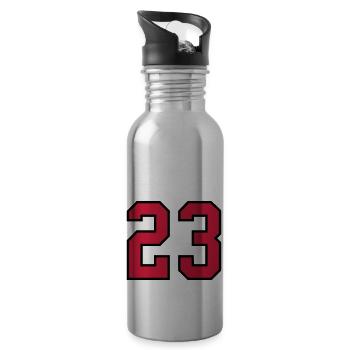 23 sports jersey football number new - Trinkflasche mit integriertem Trinkhalm - Lightsilver - Rechts