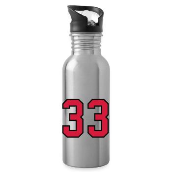 33 sports jersey football number new - Trinkflasche mit integriertem Trinkhalm - Lightsilver - Rechts