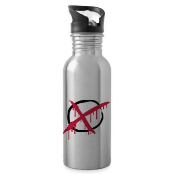 X - Trinkflasche mit integriertem Trinkhalm - Lightsilver - Rechts