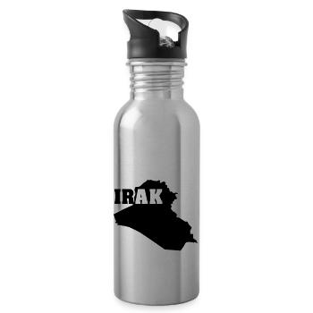 Iraq (ID: 002004) - Water bottle with straw - silver - Right