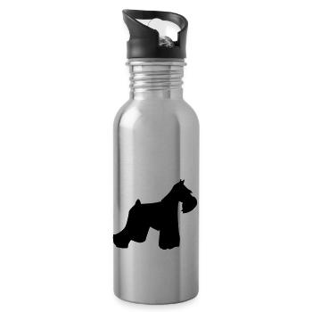 Schnauzer - Trinkflasche mit integriertem Trinkhalm - Lightsilver - Rechts