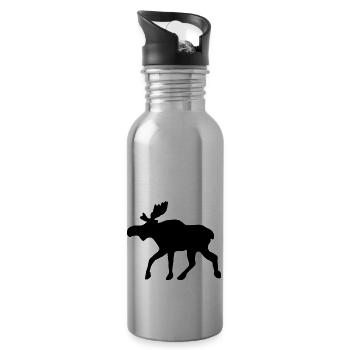 Elch - Trinkflasche mit integriertem Trinkhalm - Lightsilver - Rechts