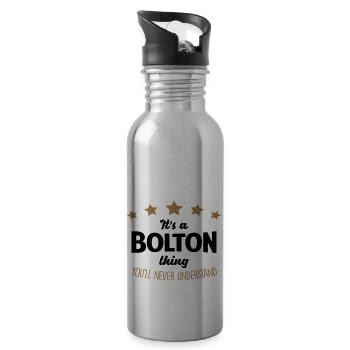 It's a bolton name thing stars never unde - Water bottle with straw - silver - Right