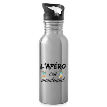 L'apéro c'est maintenant - Gourde avec paille intégrée - argent clair - Droite