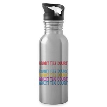 Abort the Court - Water bottle with straw - silver - Right