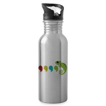 Chamäleon -Reptilien Wildtierbiologe Gift - Trinkflasche mit integriertem Trinkhalm - Lightsilver - Rechts