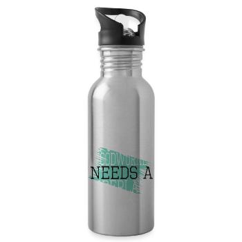 happy plumber logging apprentice arborists dad - Trinkflasche mit integriertem Trinkhalm - Lightsilver - Rechts
