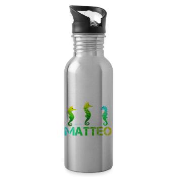 Matteo Geburtstag Matteo - Trinkflasche mit integriertem Trinkhalm - Lightsilver - Rechts