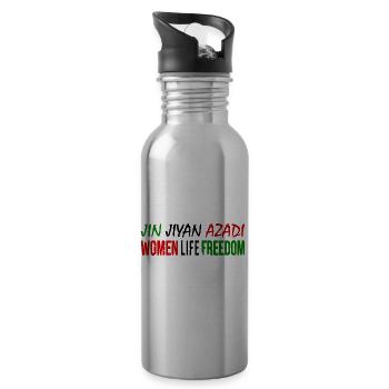 Women life freedom jin jiyan azadi - Gourde avec paille intégrée - argent clair - Droite