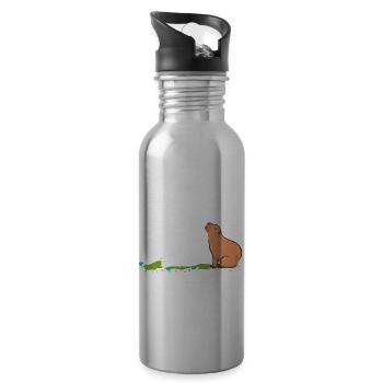 Capybara rongeur totalement capy - Gourde avec paille intégrée - argent clair - Droite