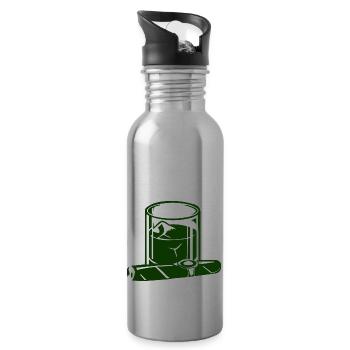 Zigarre - Trinkflasche mit integriertem Trinkhalm - Lightsilver - Rechts