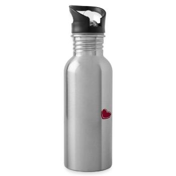 Schwangerschaft Babyparty Babyshower Boy Girl - Trinkflasche mit integriertem Trinkhalm - Lightsilver - Rechts