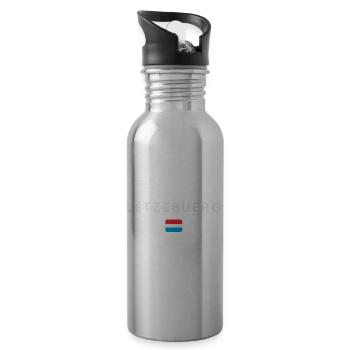 Flag of Luxembourg, Luxembourg pride - Water bottle with straw - silver - Right