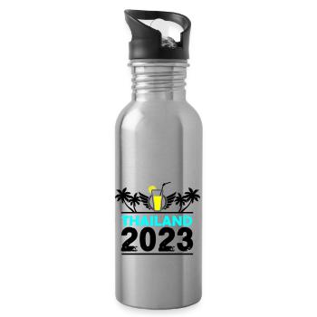 Thailand 2023 - Water bottle with straw - silver - Right