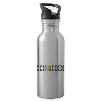 Schweden lustiger Spruch Humor - Trinkflasche mit integriertem Trinkhalm - Lightsilver - Rechts
