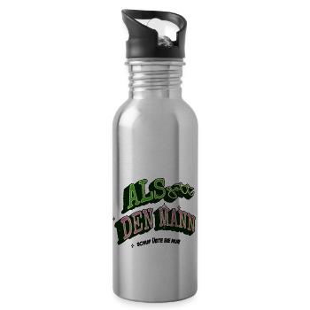 womancontest mädchen ansage frauenrechte - Trinkflasche mit integriertem Trinkhalm - Lightsilver - Rechts