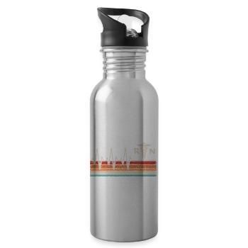 Krankenschwester Herzschlag - Trinkflasche mit integriertem Trinkhalm - Lightsilver - Rechts