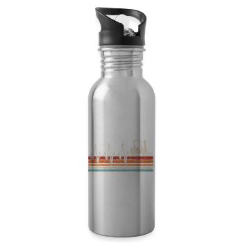 Staplerfahrer Herzschlag - Trinkflasche mit integriertem Trinkhalm - Lightsilver - Rechts