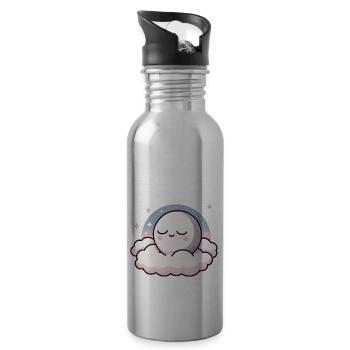 sleeping moon - Water bottle with straw - silver - Right