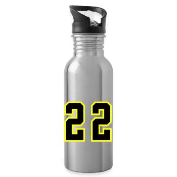 22 Number Leotard - Water bottle with straw - silver - Right