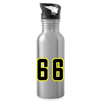 66 Number Leotard - Water bottle with straw - silver - Right