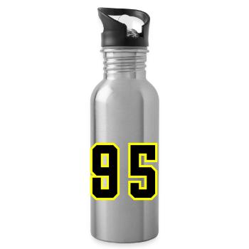 95 Zahl Trikot - Trinkflasche mit integriertem Trinkhalm - Lightsilver - Rechts
