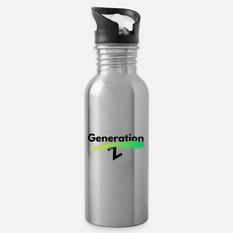 Generation Z - Trinkflasche mit integriertem Trinkhalm - Lightsilver