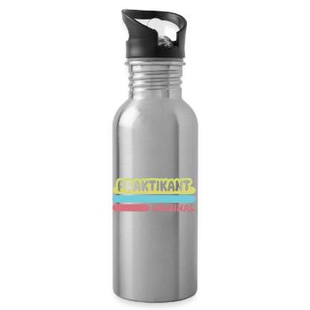 Intern as first name - Water bottle with straw - silver - Right